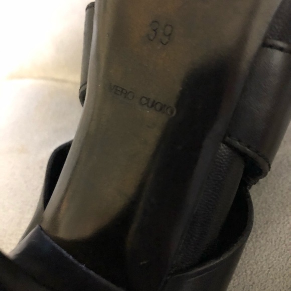 Prada Sandals size 8 /39 Black Leather Heel - Picture 5 of 10